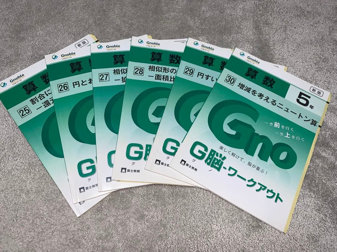 中学受験 グノーブル Gno 算数 5年 G脳ワークアウト 1〜30冊セット