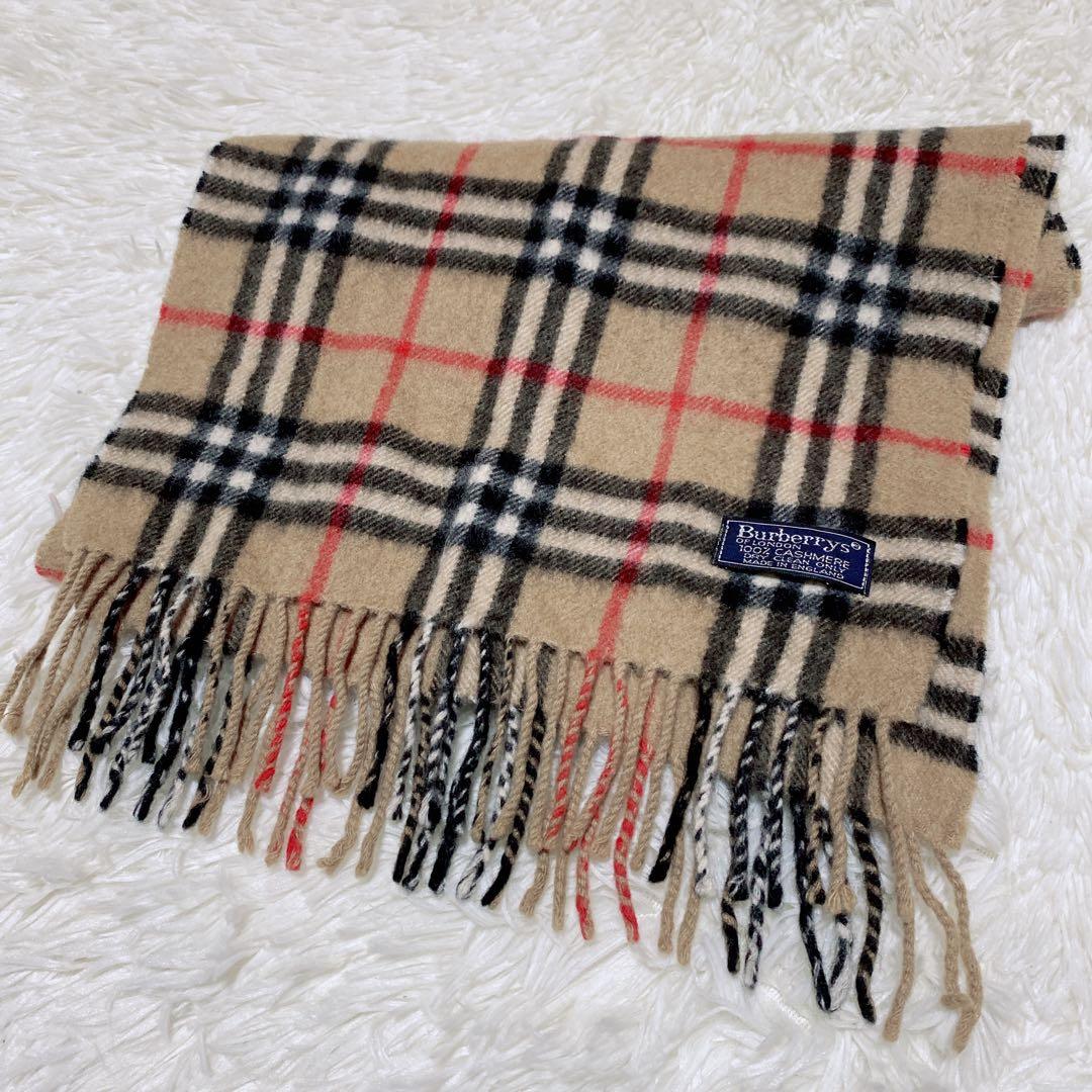 【美品】BURBERRY バーバリー　カシミヤ　100%　マフラー　ノバチェック