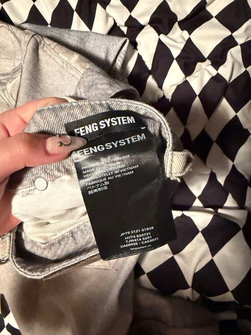 Feng System B6 Denim ワイドパンツ ブラック　1