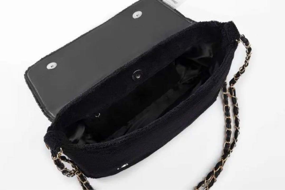 訳あり品 CHANEL シャネル ミニバッグ ポーチ ブラック×ホワイ