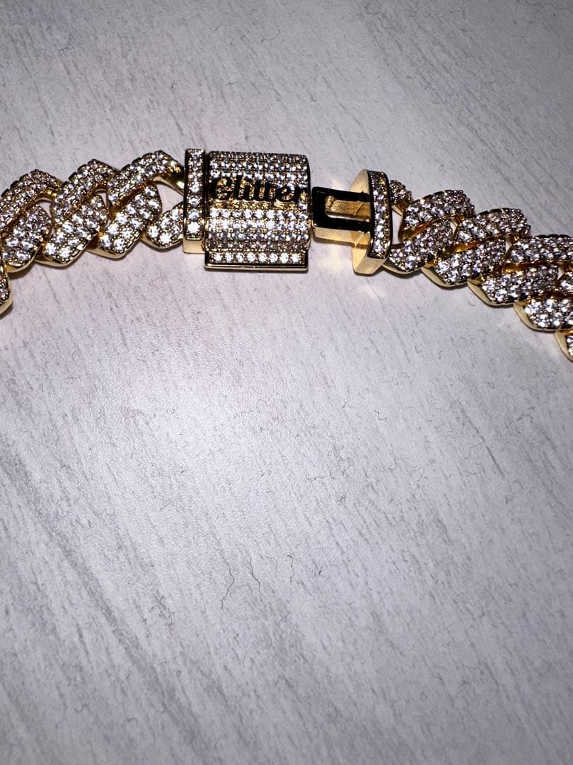 アクセサリー Glitter Iced Out Prong Chain 14mm 50cm