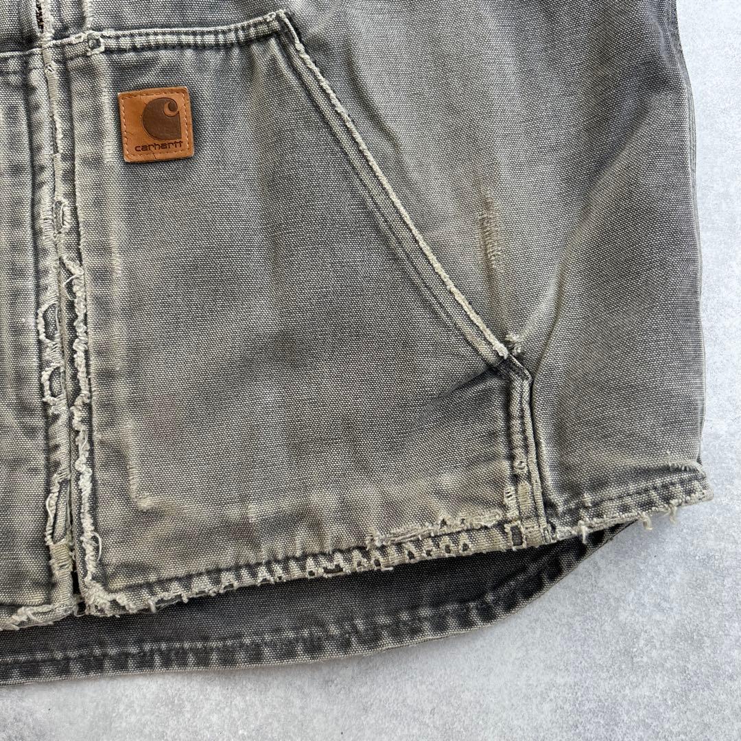 カーハート　carhartt ダックベスト　グッドフェード　ボア　L グレー