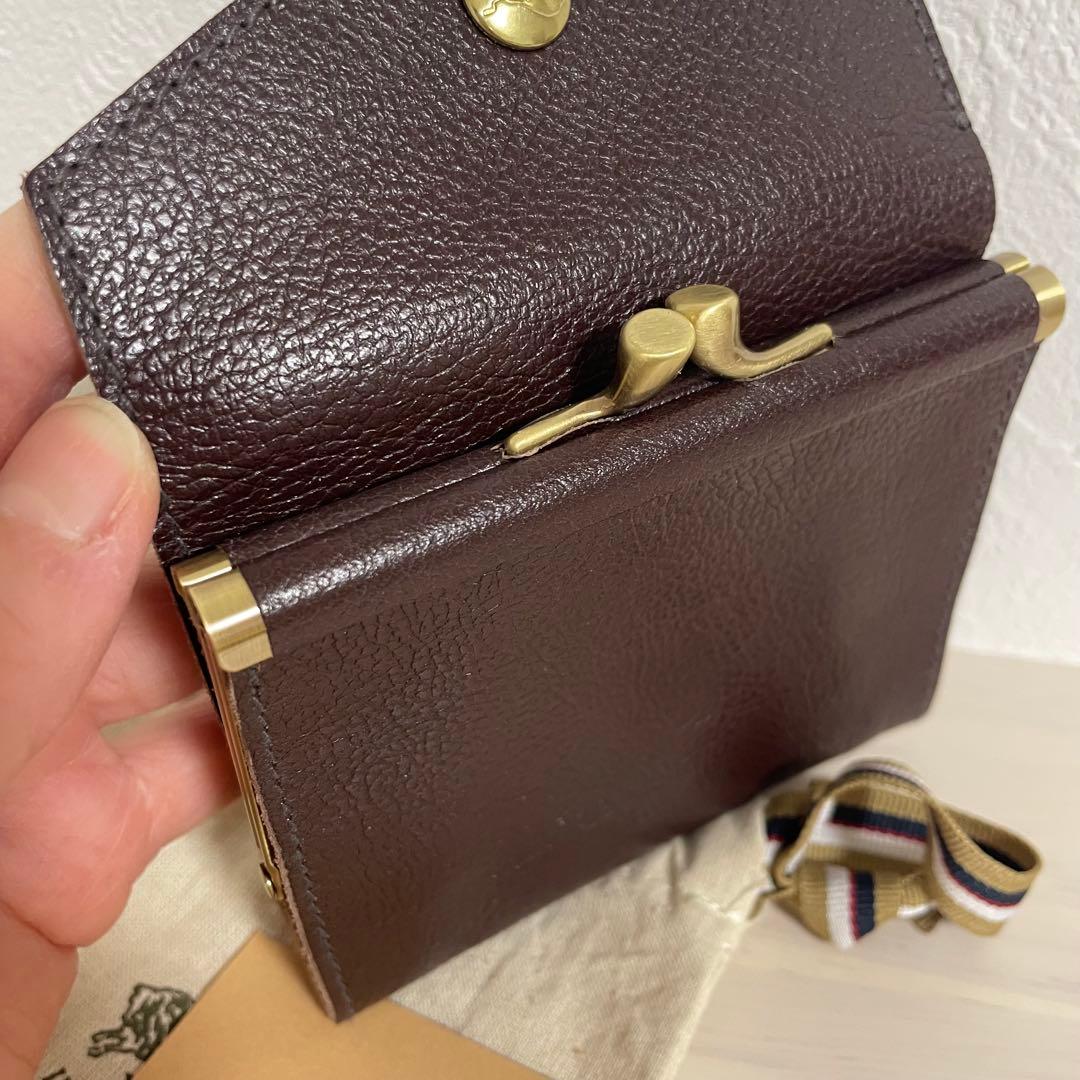 【新品未使用】イルビゾンテ ダークブラウン 三つ折り財布 がま口