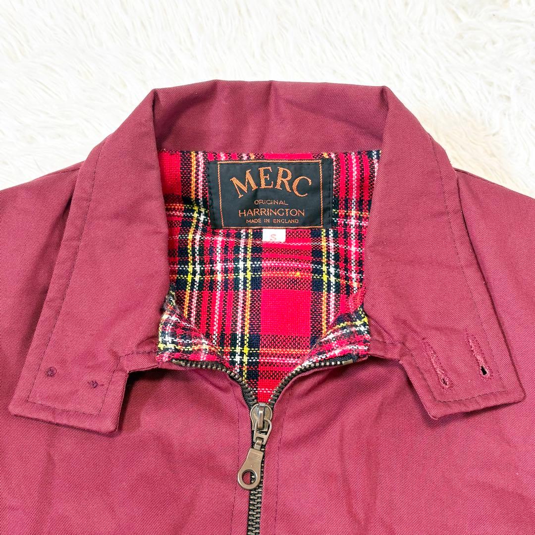 【美品】 MERC ハリントンジャケット 英国製 タータンチェック ボルドー S