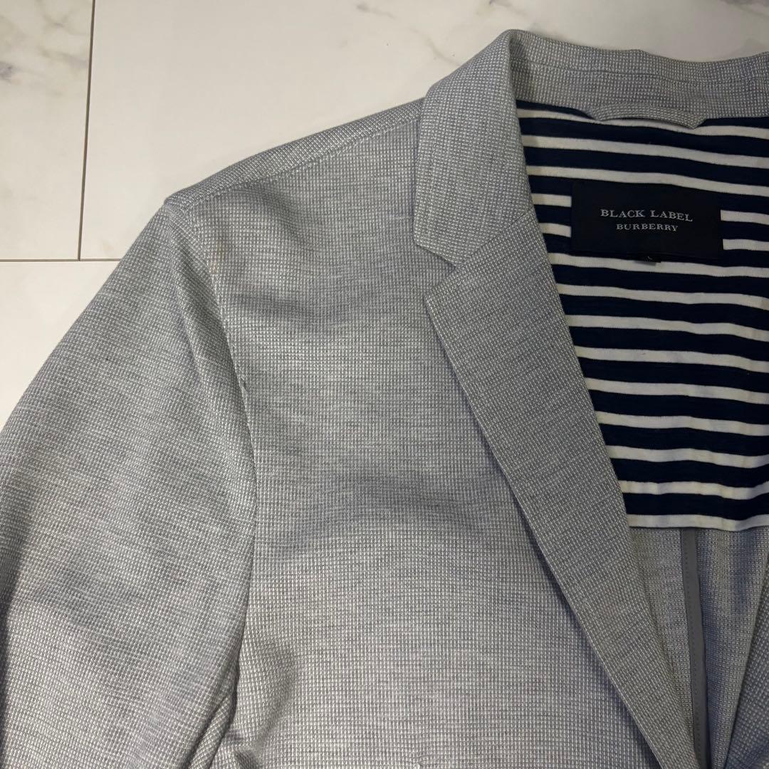 【美品】BURBERRY BLACK LABELグレー テーラードジャケット L