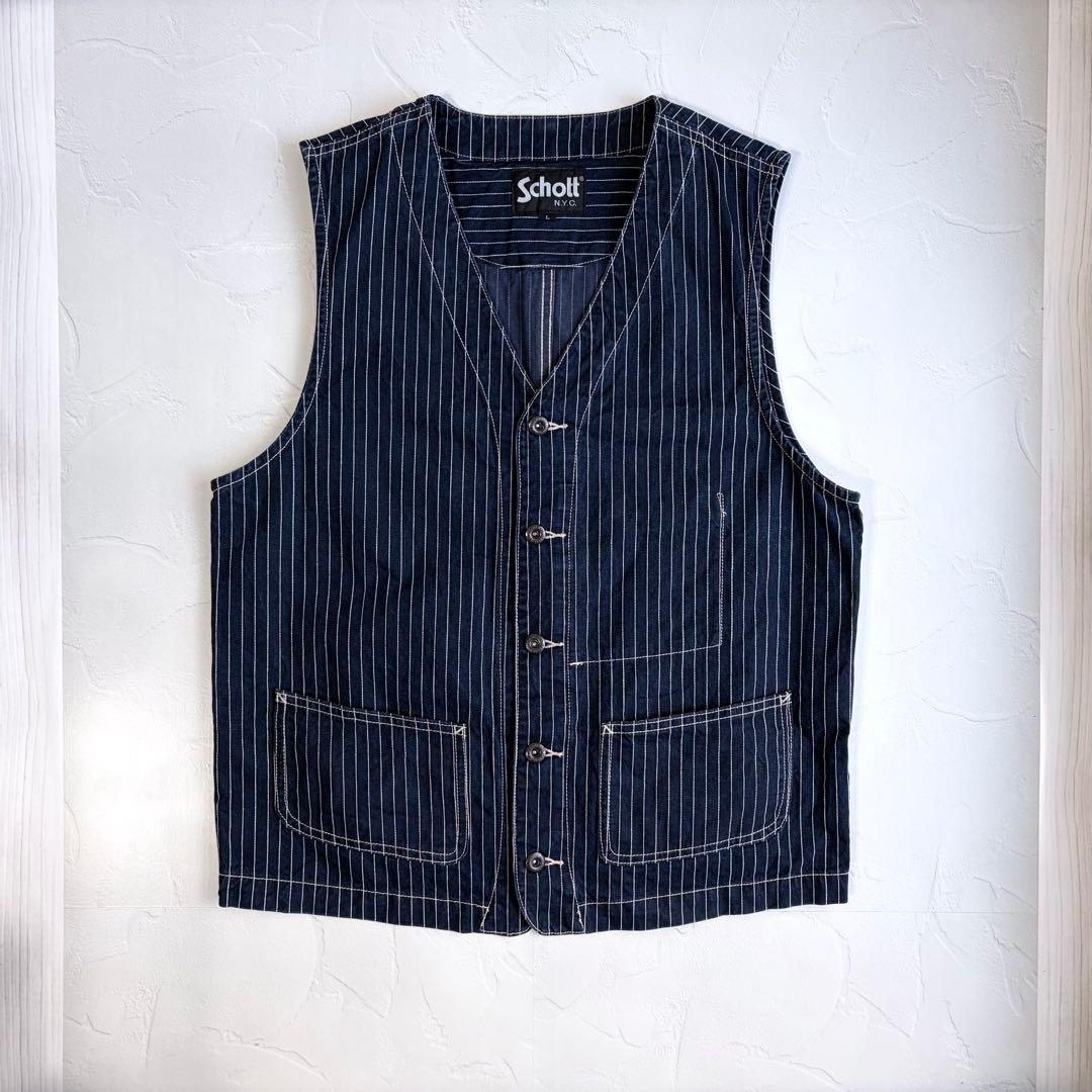ま*も様 【schott】Old denim hickory vest