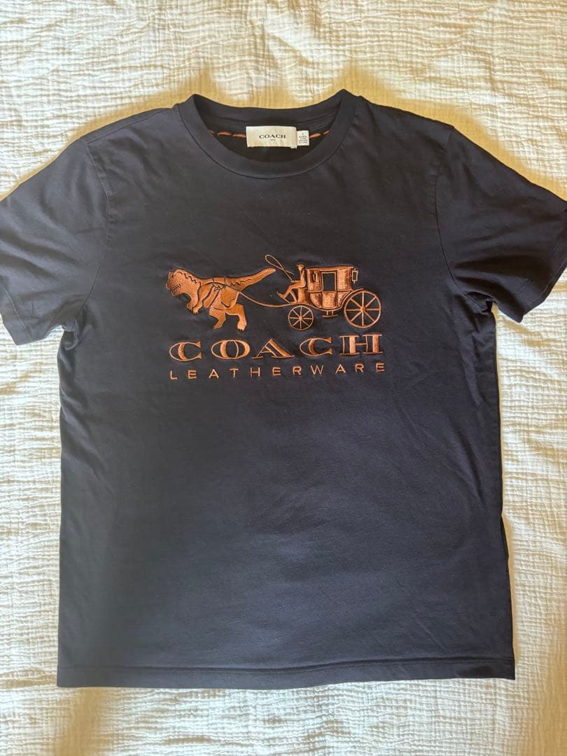 COACH コーチ レキシー＆キャリッジ刺繍 半袖Tシャツ S 黒