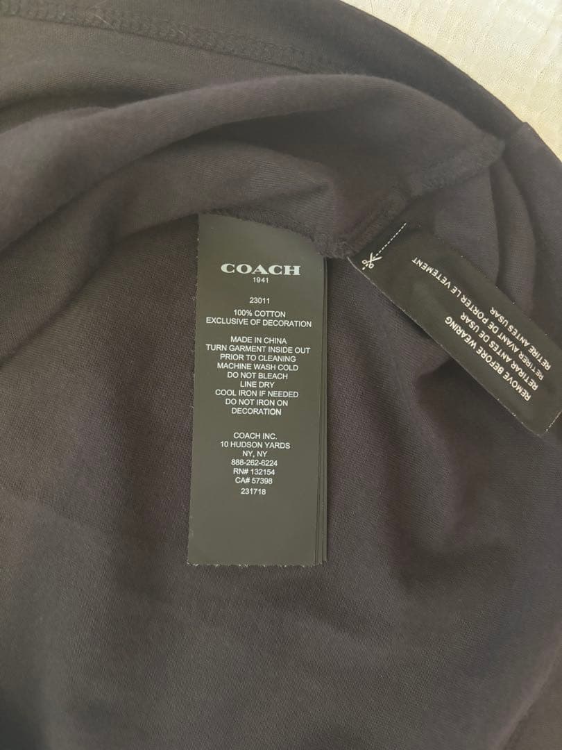 COACH コーチ レキシー＆キャリッジ刺繍 半袖Tシャツ S 黒