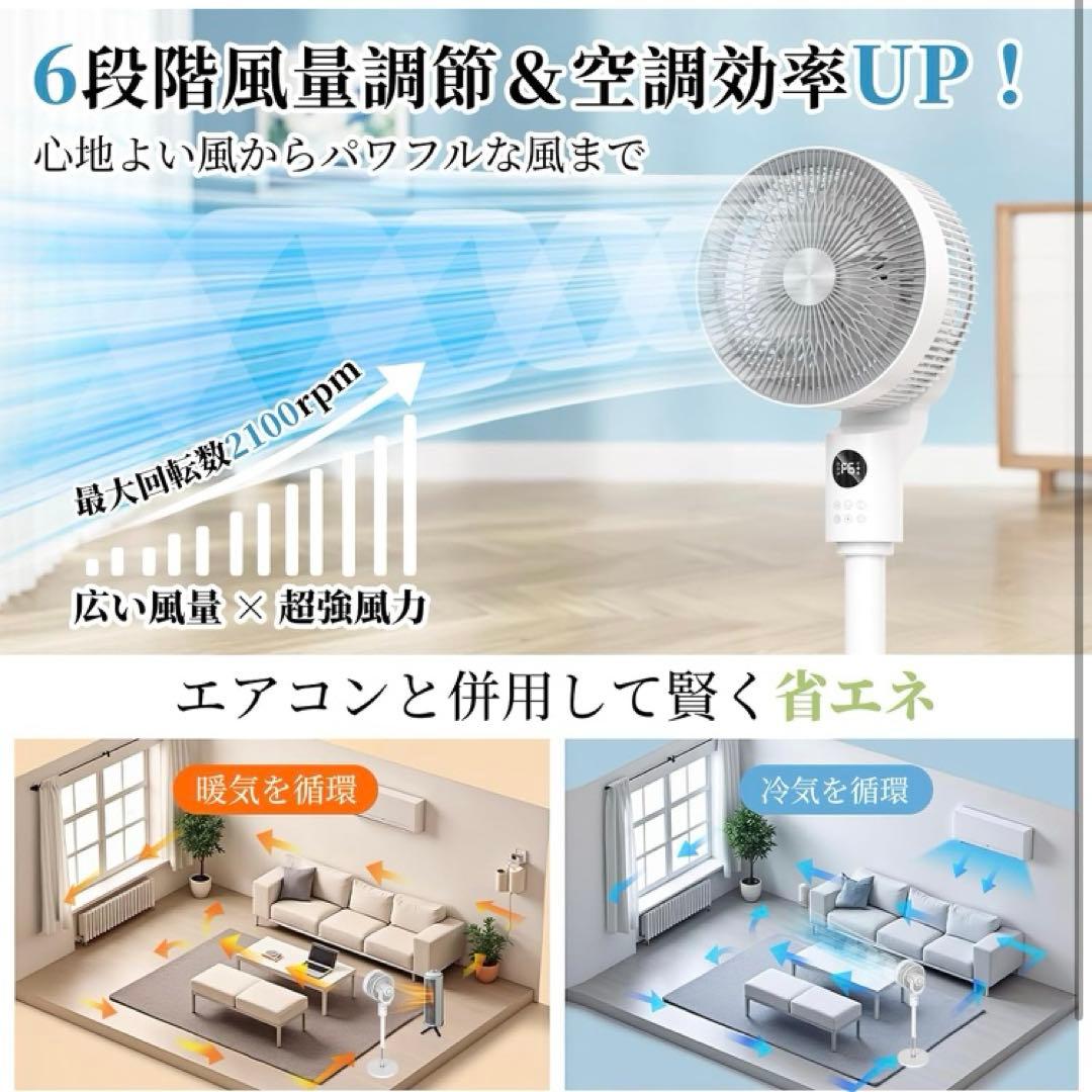 扇風機 360度首振り サーキュレーター卓上扇風機 首振り マイナスイオン