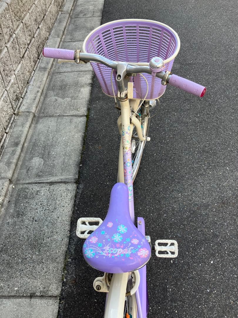子供用自転車 紫色 花柄デザイン　22インチ