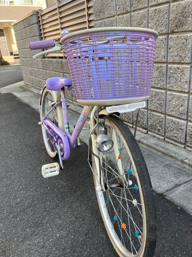 子供用自転車 紫色 花柄デザイン　22インチ