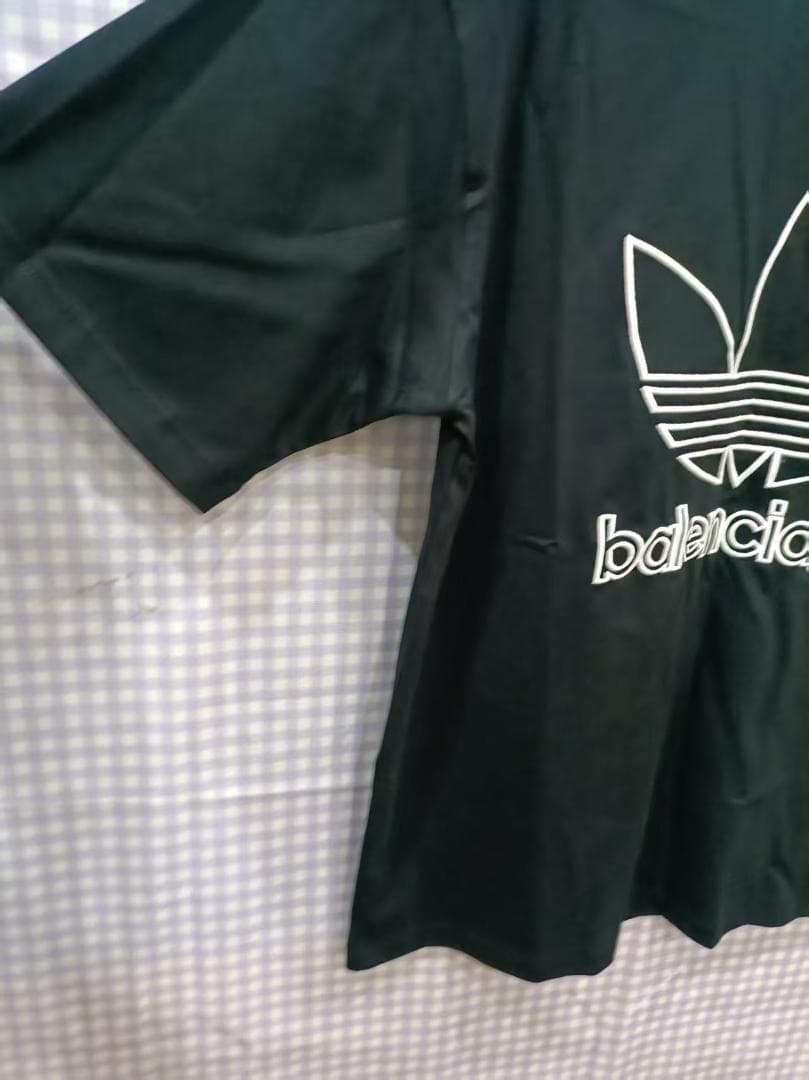 BALENCIAGA×ADIDAS コラボ 刺繍ロゴ 半袖Tシャツ L