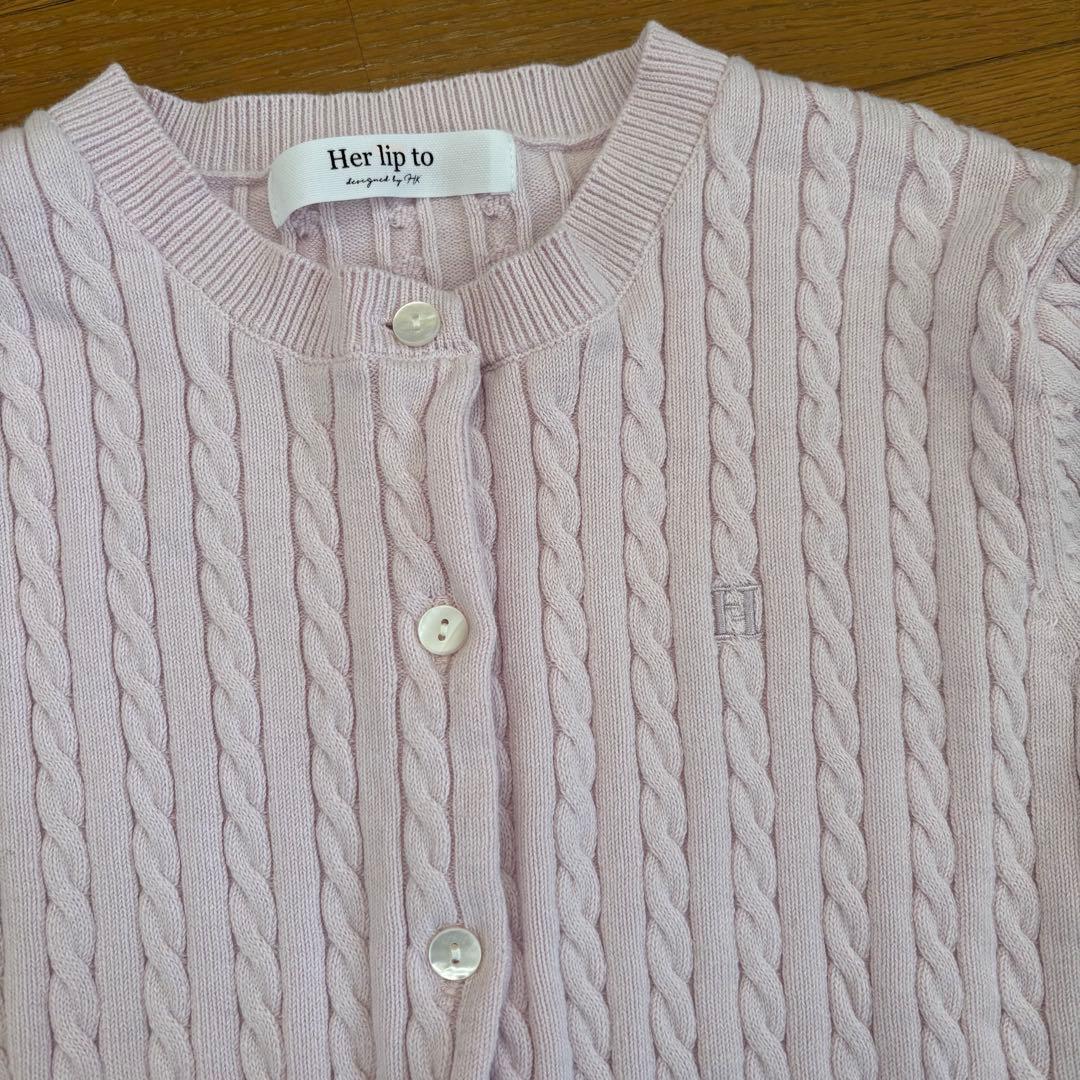 【M】Her lip to Essential Cable Knit Set