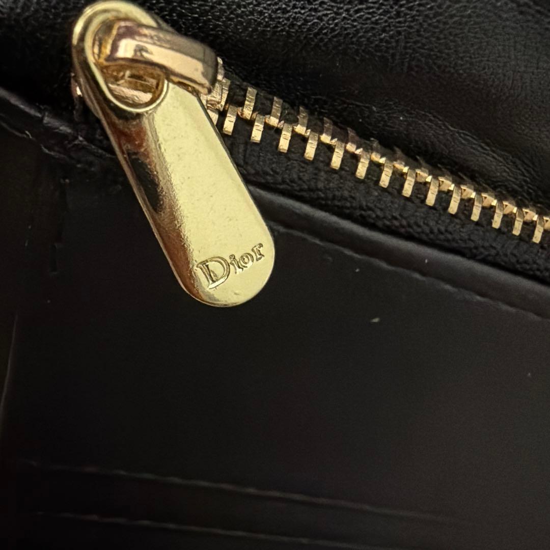 Dior ブラックレザー 二つ折り財布
