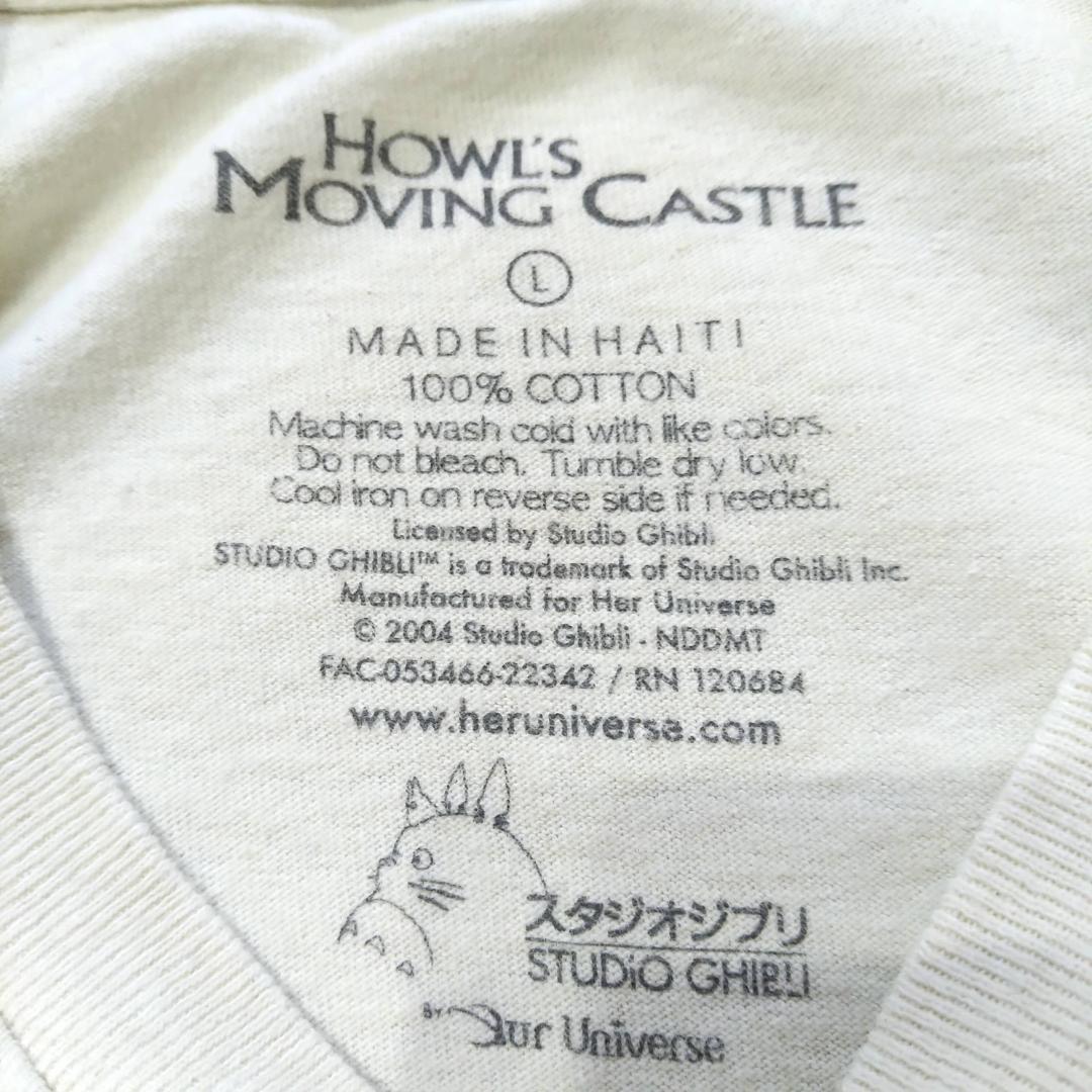 古着　ハウルの動く城　Tシャツ　L　生成色　ジブリ　アニメ　ムービー　映画
