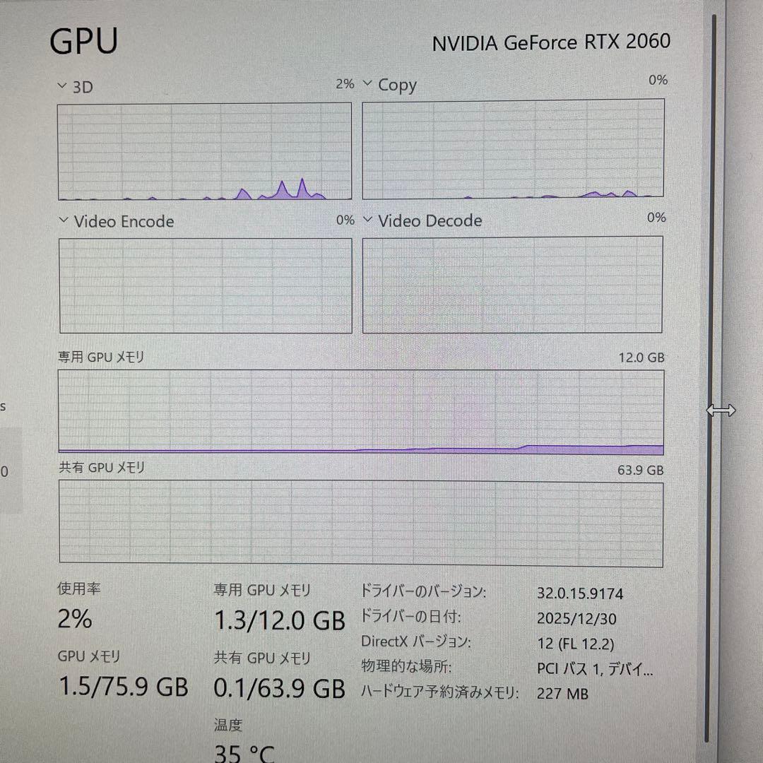 ASUS RTX2060 12GB グラフィックボード