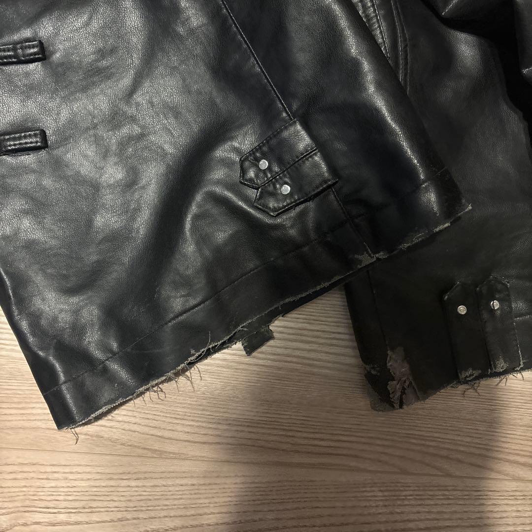 k*u様 COZY WORLDWIDE LEATHER CARGO PANTS