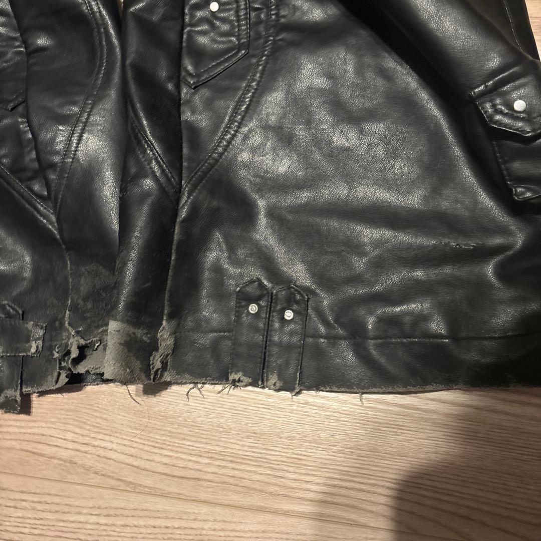 k*u様 COZY WORLDWIDE LEATHER CARGO PANTS