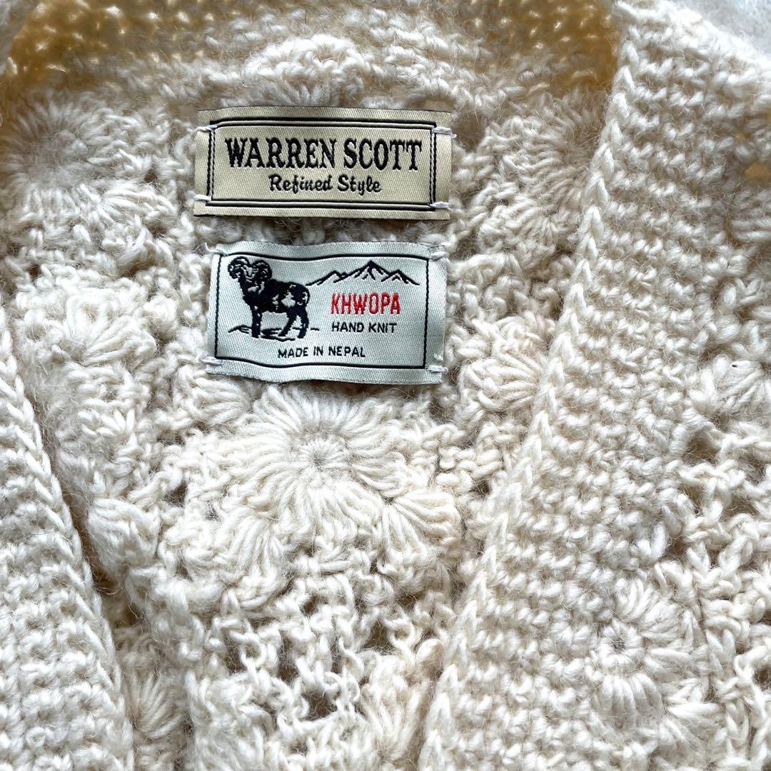 SHIPS別注 WARREN SCOTT ハンドクロシェット カーディガン