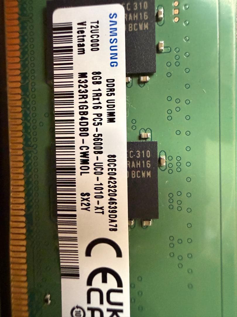Samsung DDR5 8GB PC5-5600U メモリ×2