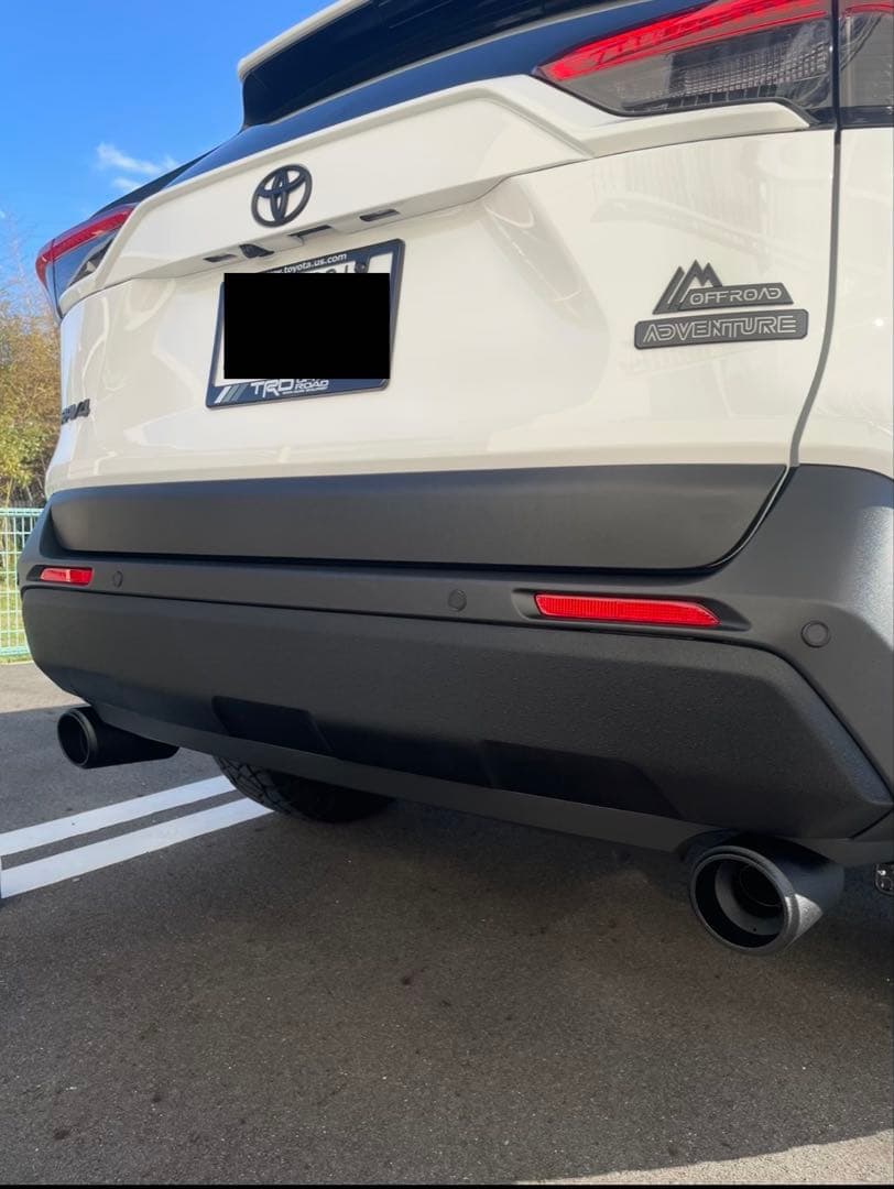 86マフラーカッター　ラプター塗装+脱落防止+取り付けボルトセット　RAV4等