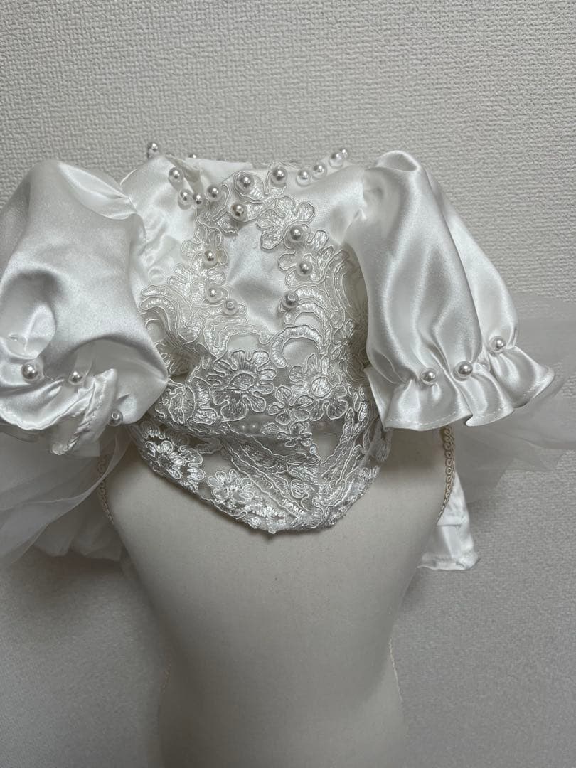 milk 　白サテンドレス　ハンドメイド