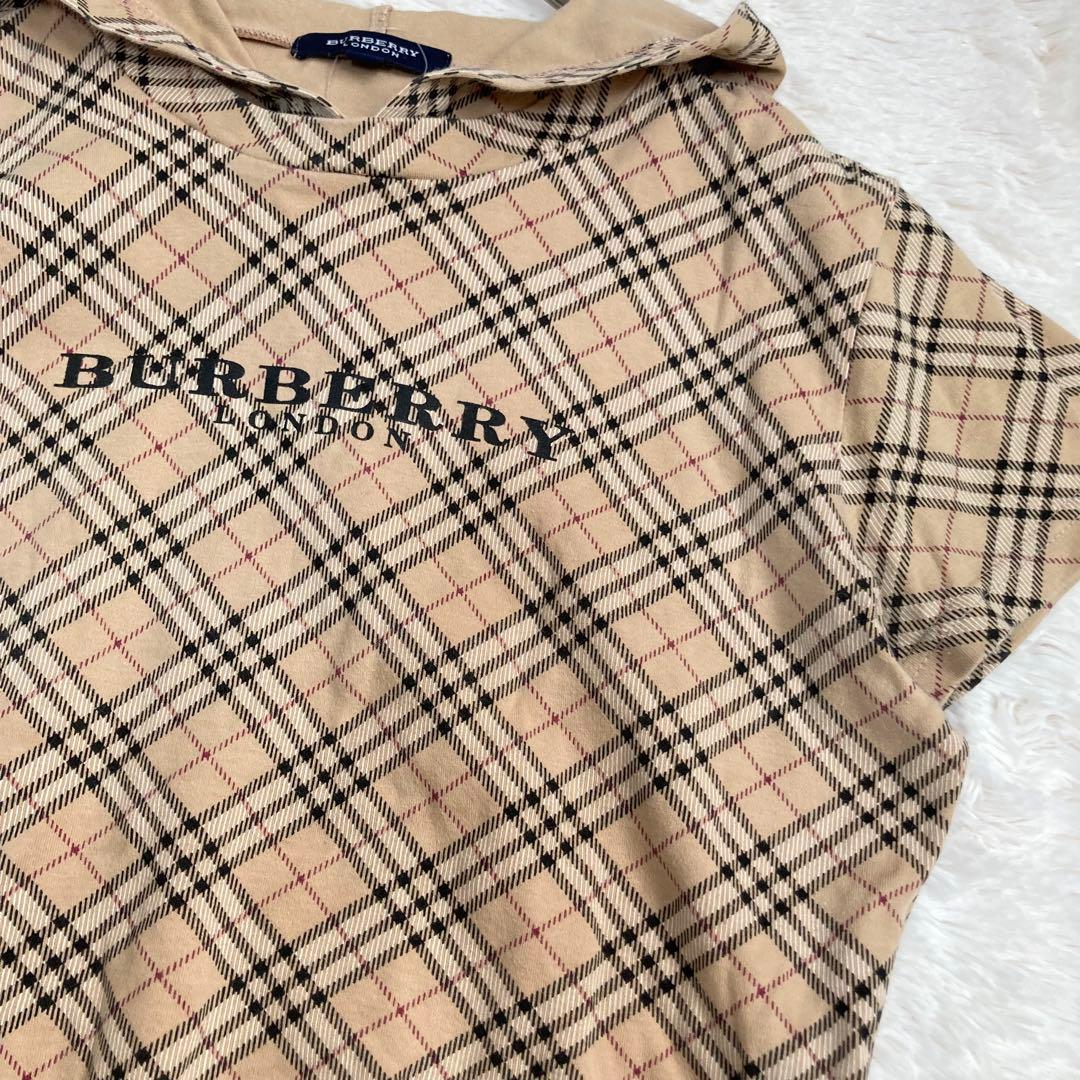 Burberry London Tシャツ 半袖 フード ノバチェック ロゴ