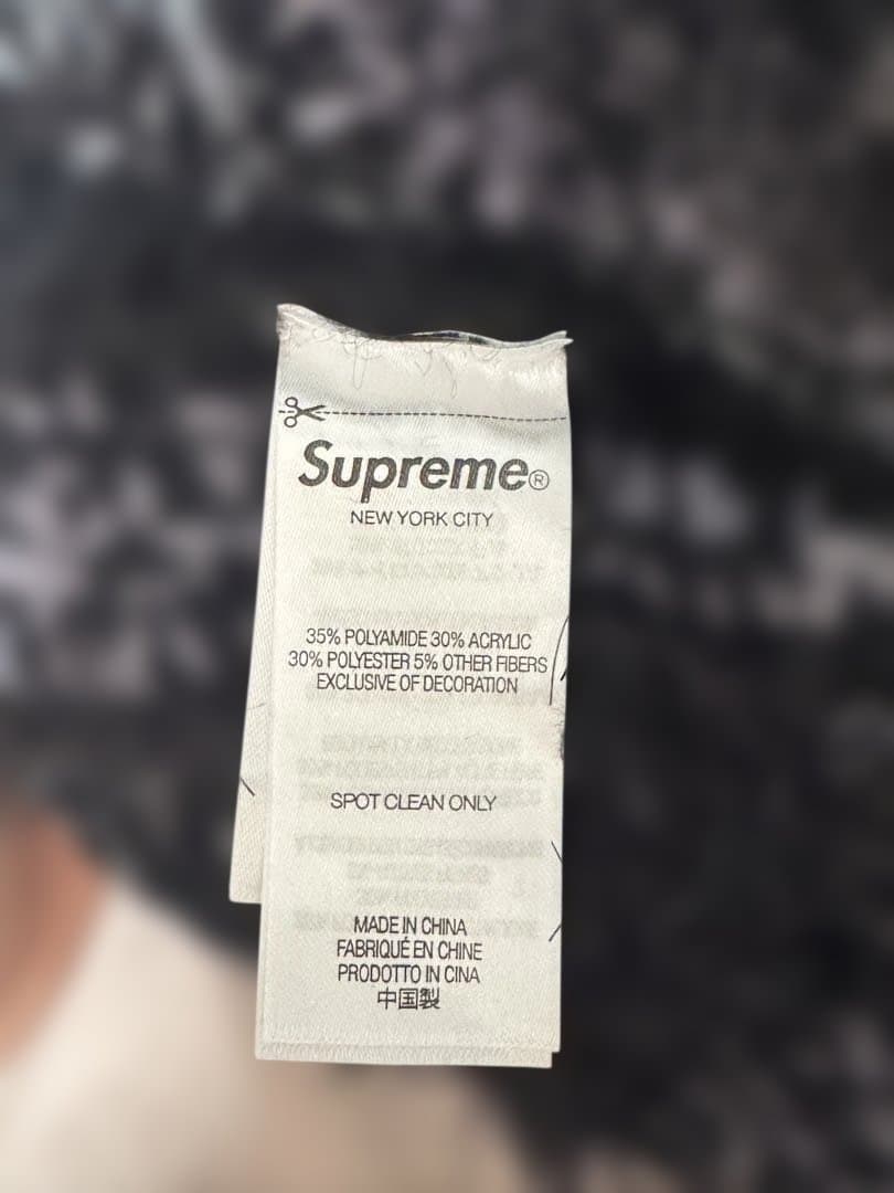 Supreme ストライプニット帽 黒・グレー