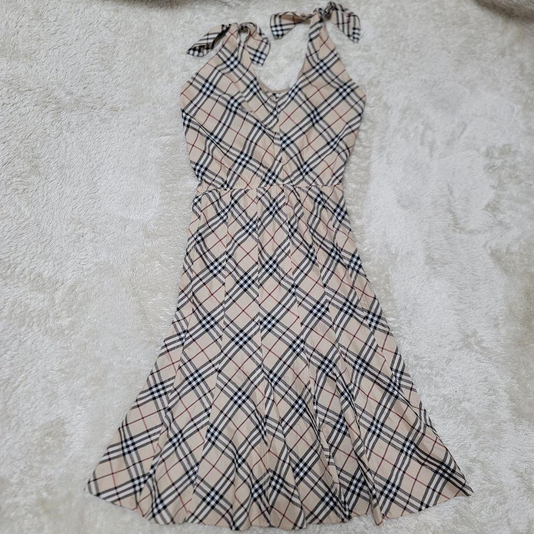 美品✨バーバリーブルーレーベル ワンピース ノバチェック フレア Aライン