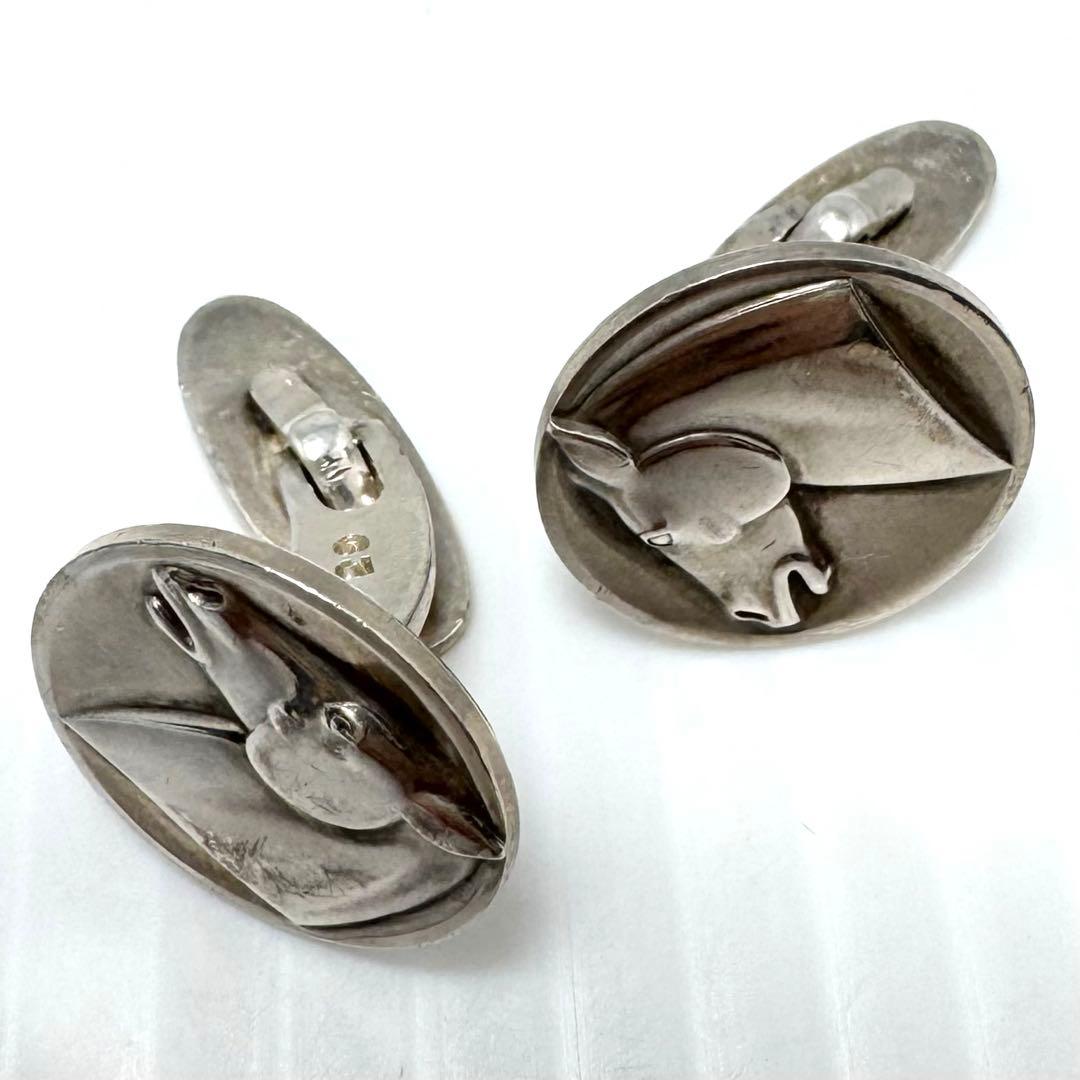 正規品   925 63 馬 カフスボタン SILVER