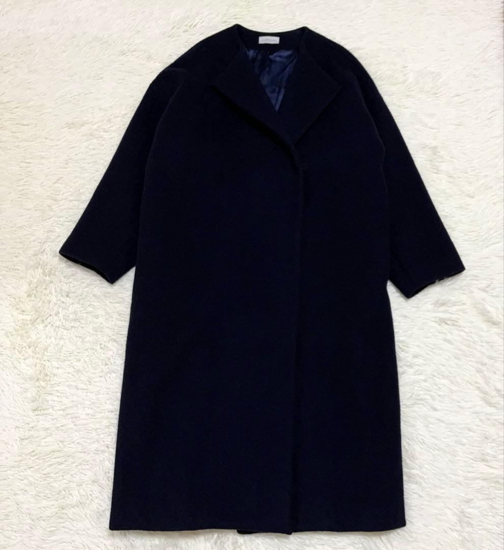 Deuxieme Classe ビーバーコート　ネイビー　ロング　ウール