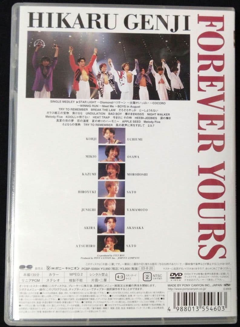光GENJI DVD 94SUMMER CONCERT FOREVER YOUR