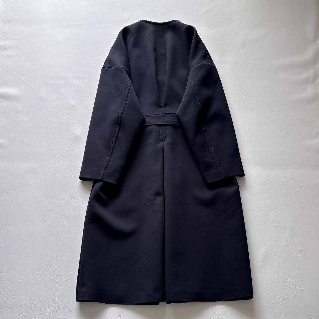 ADORE アドーア　トリプルクロスノーカラー　スプリングコート　濃いネイビー