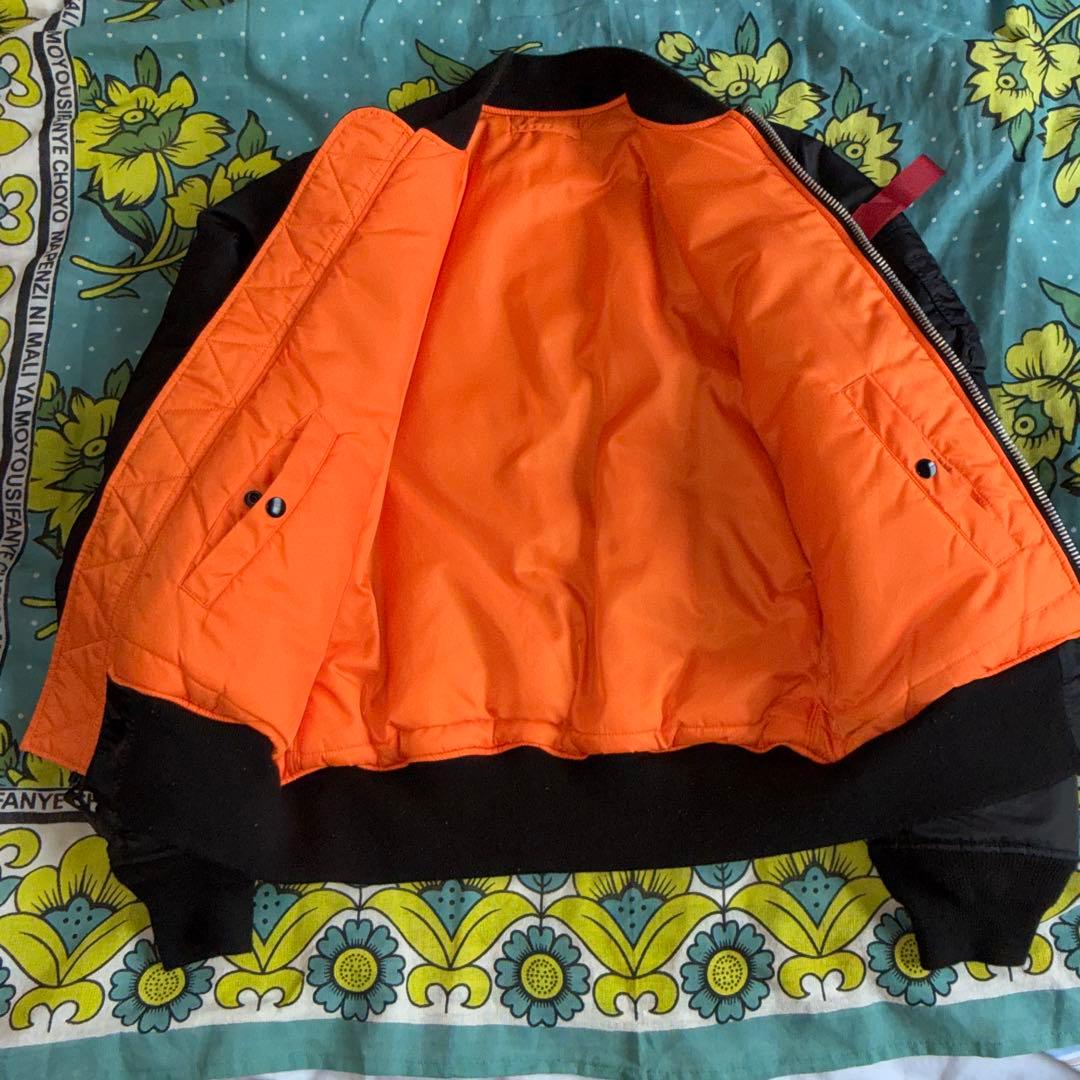 ALPHA INDUSTRIES MA-1 XL ブラック／オレンジ フライト