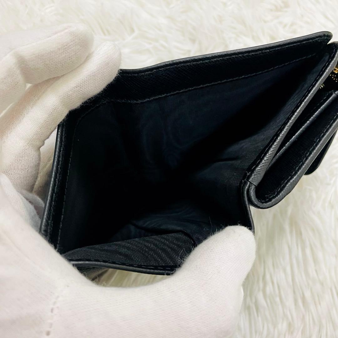 極美✨付属完備✨PRADA 二つ折り財布 レザー ヴィッテロムーブ ブラック