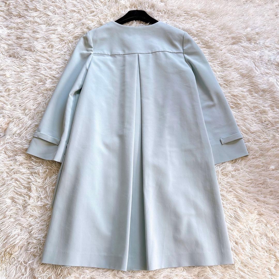美品✨ フォクシーニューヨーク マットストレッチグログランコート ブルー 38