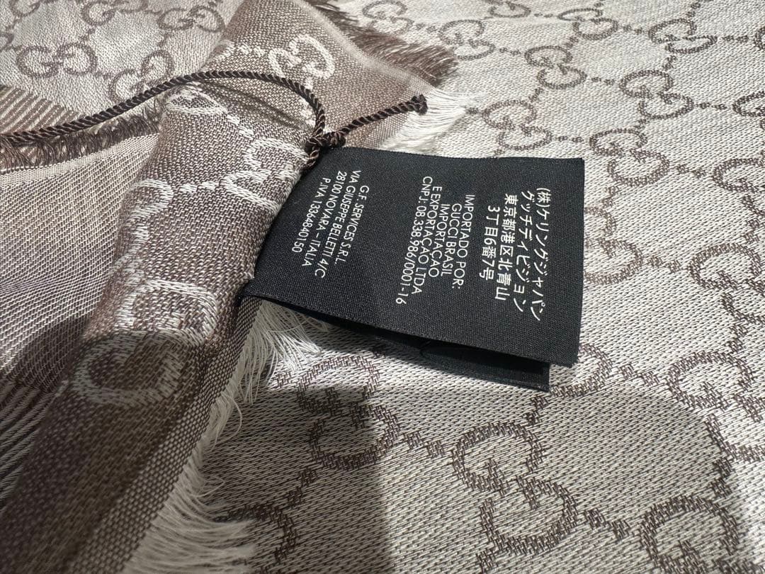 新品未使用GUCCI GGパターンストール 140x140cm 男女兼用※茶色系