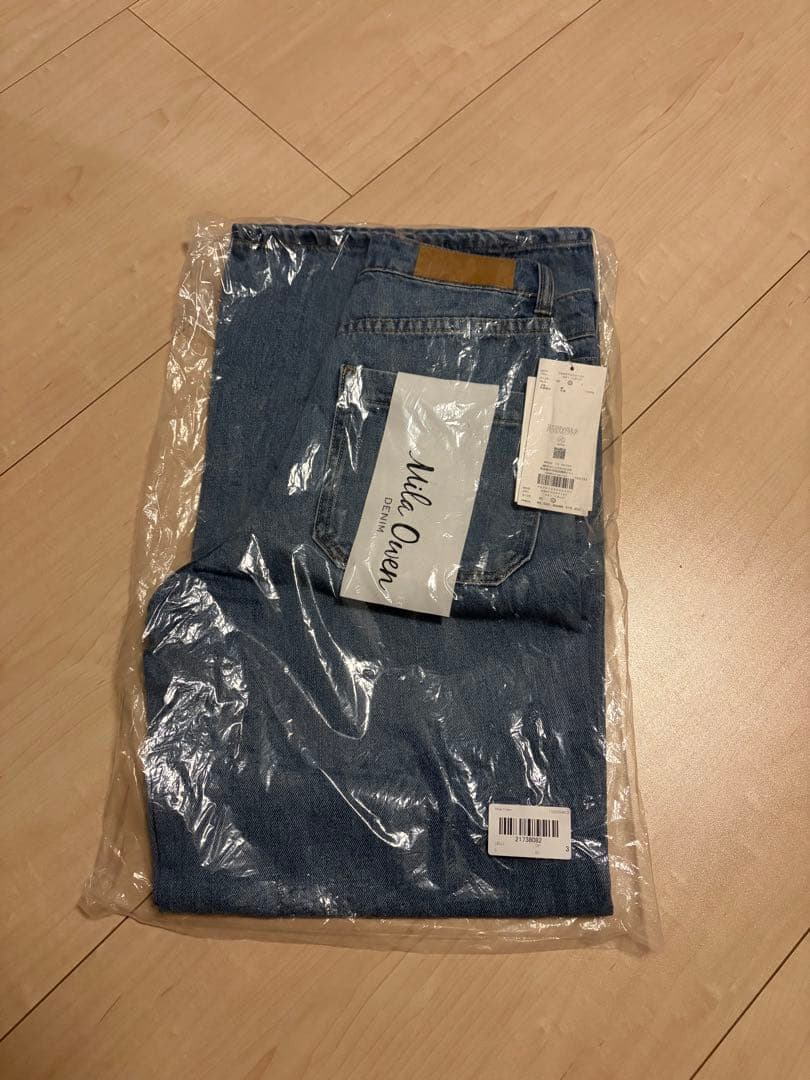 【新品未使用タグ付】パッチポケットデザインバギーデニムパンツ ライトブルー0
