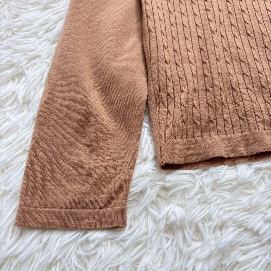 英国製　ジョンスメドレー　ケーブル編みカーディガン pure new wool