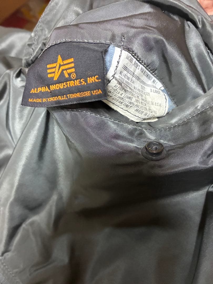 美品★90s USA製 ALPHA MA-1 フライトジャケット カーキ色系XL