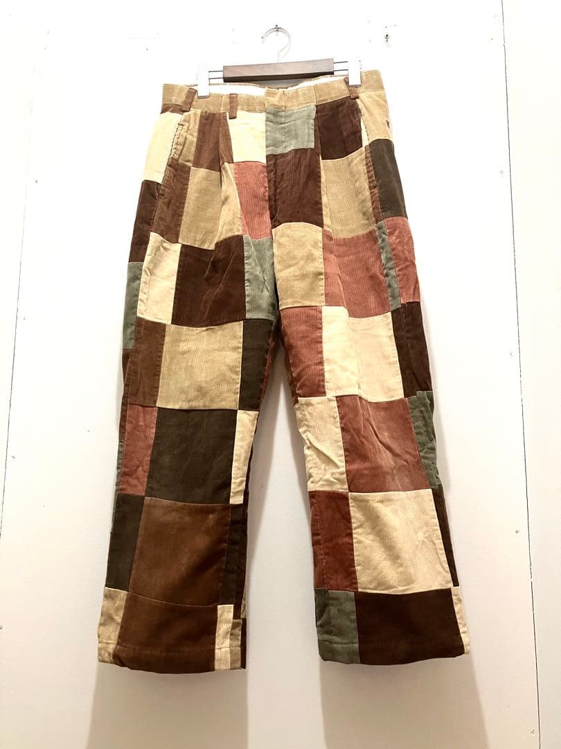 60〜70's ヴィンテージ　パッチワークスラックスパンツ　コーディロイ