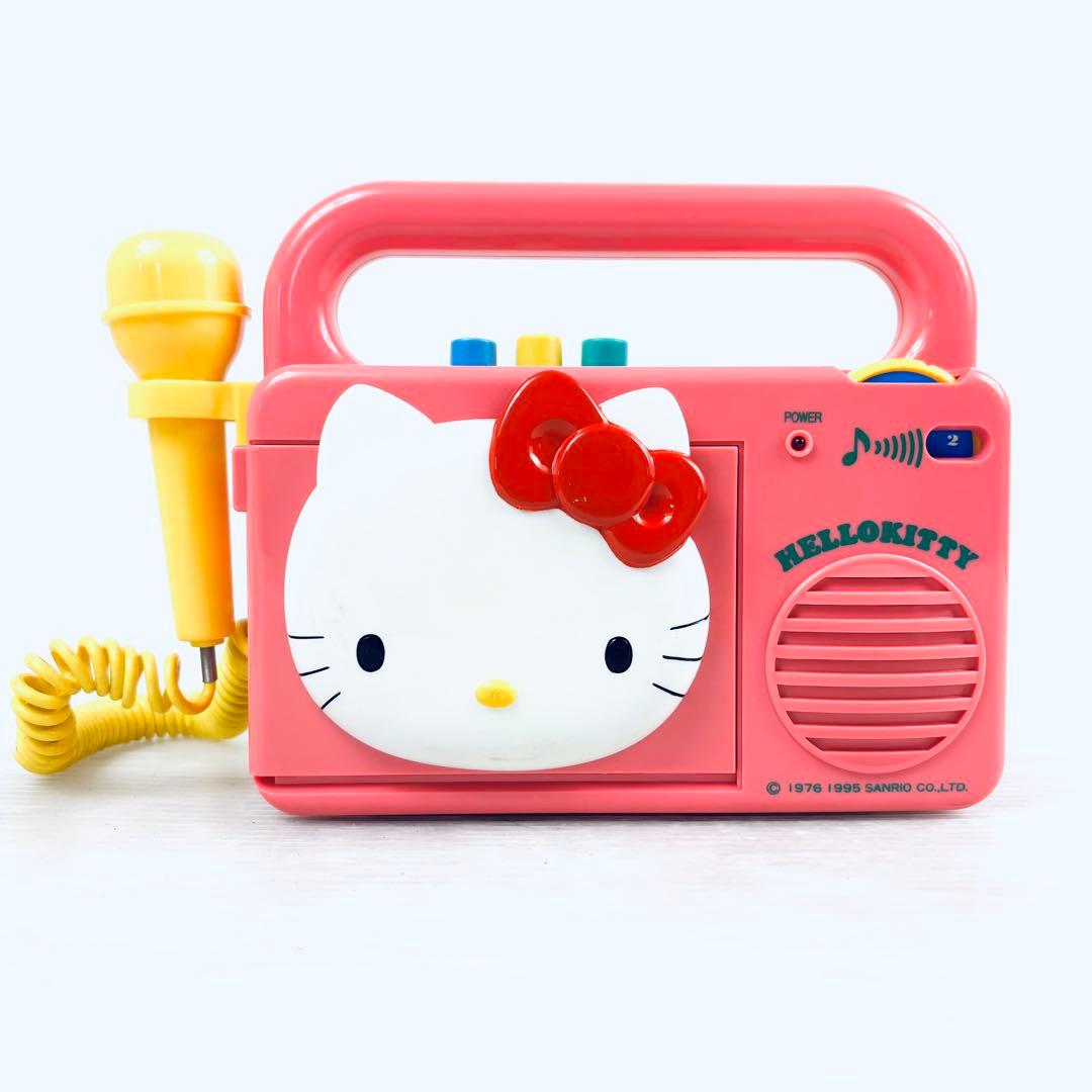 【動作確認済】ハローキティ　うたってカセットプレイヤー　カラオケマイク付き