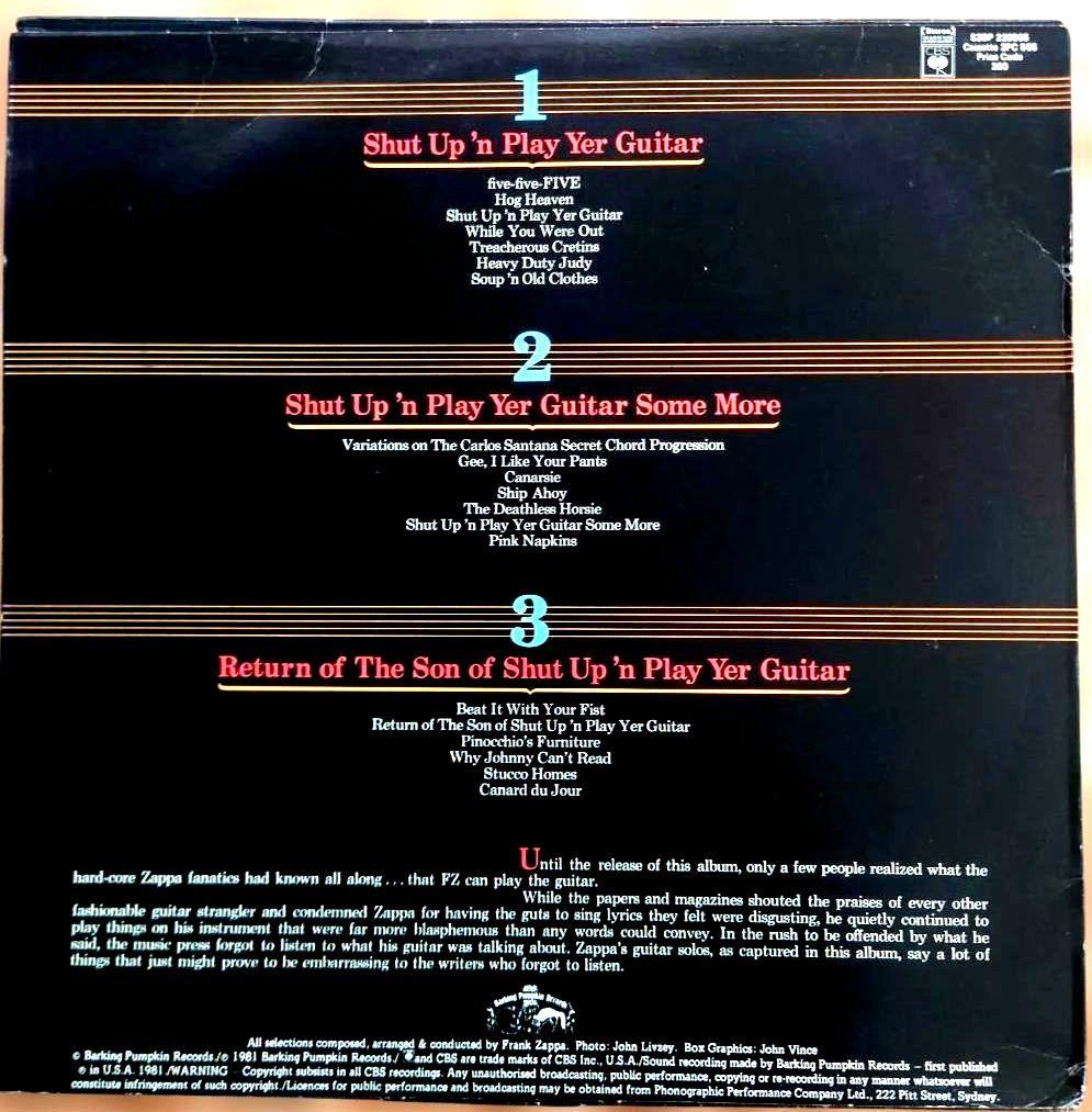 洋楽 Shut Up 'n Play Yer Guitar - Frank Zappa