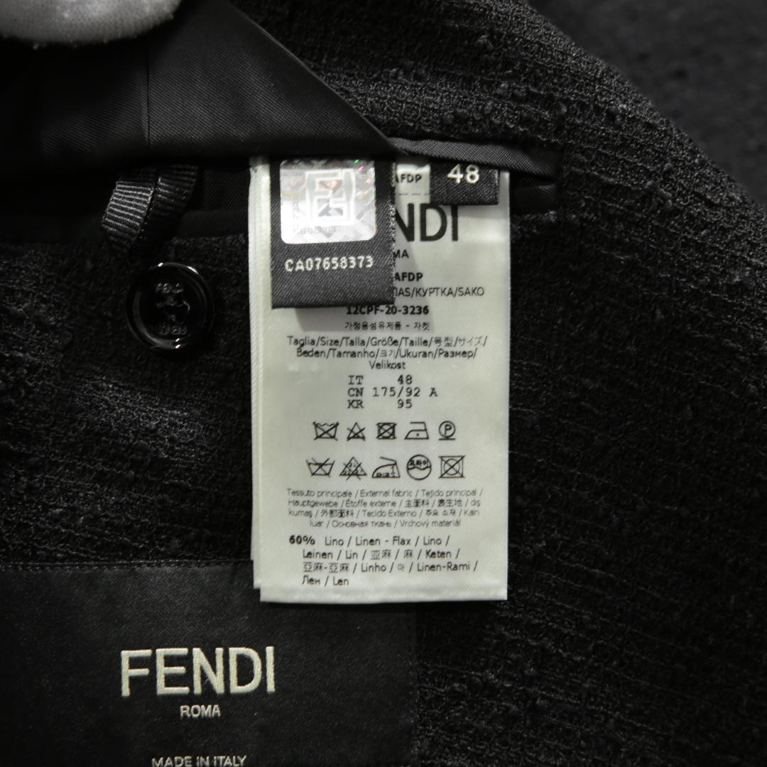 FENDI フェンディ リネン ブークレ ジャケット ブレザー