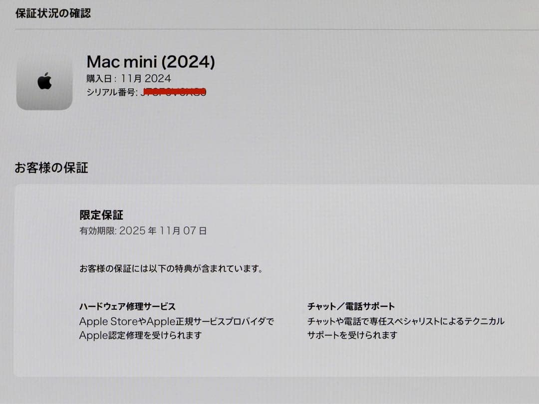 M4 Macmini メモリ16GB SSD256GB MU9D3J/A