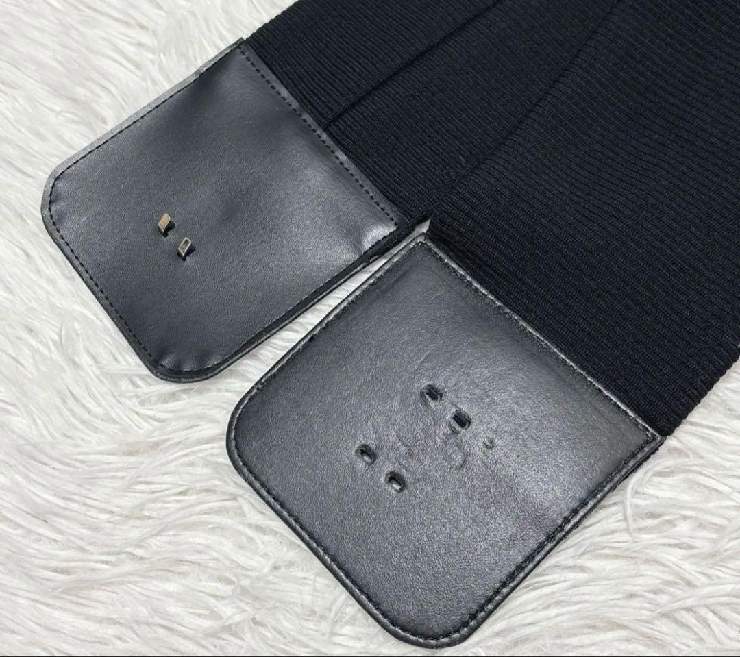 レオナール ワンピース モノトーン 総柄 ベルト ロング シルク混 ひざ下