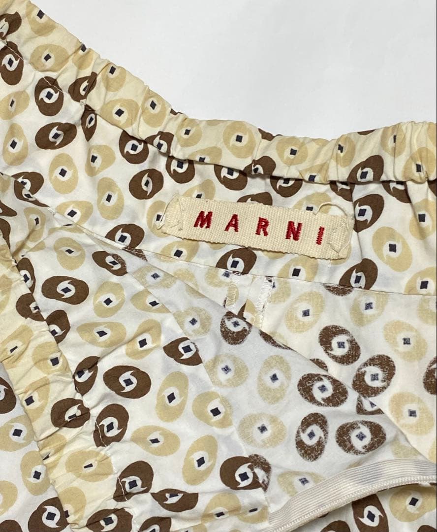 未使用MARNIマルニ花柄スカート40伊製フラワープリントコットンパープルフレア