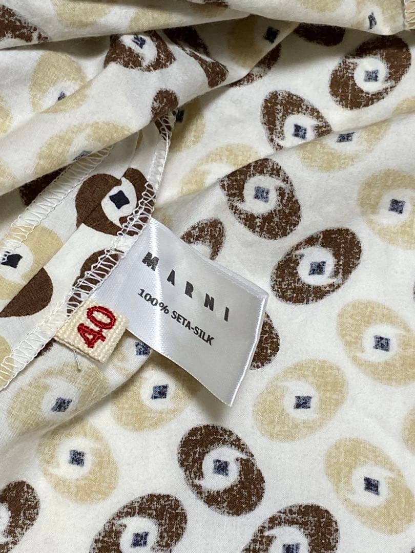 未使用MARNIマルニ花柄スカート40伊製フラワープリントコットンパープルフレア
