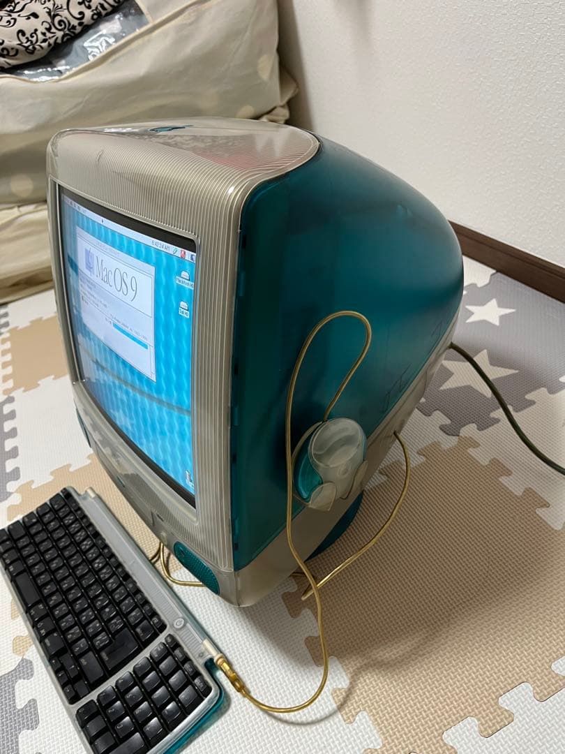 iMac G3 Mac OS 9 ブルー　純正キーボード・マウス付き