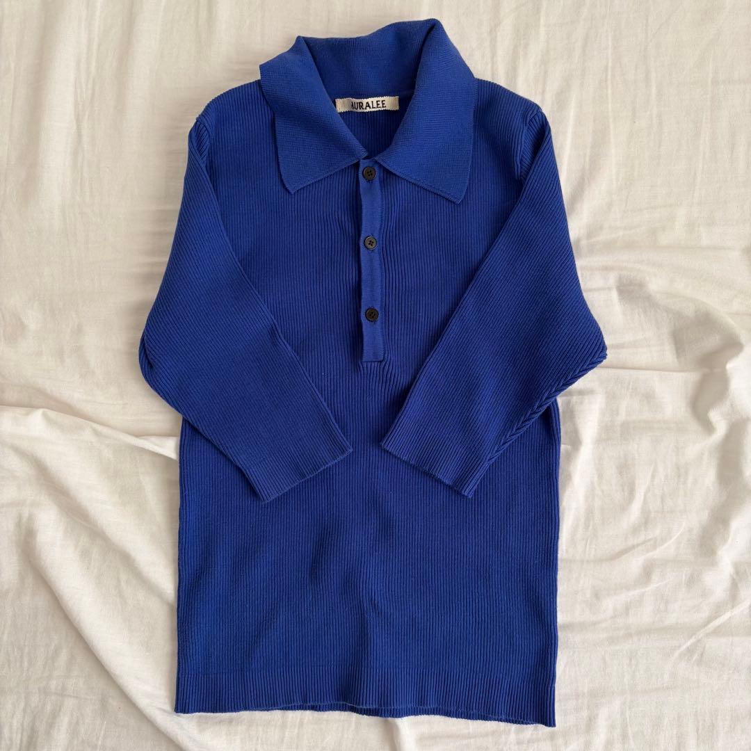トップス AURALEE COTTON HIGH GAUGE RIB KNIT